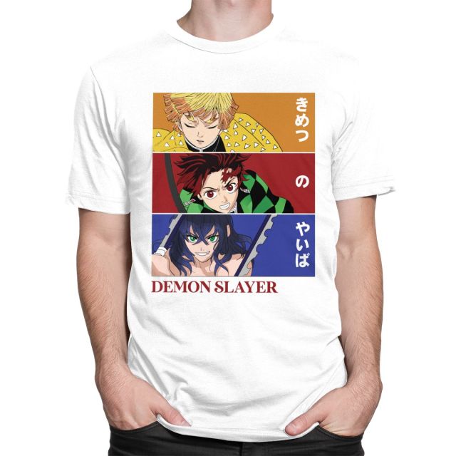 Demon Slayer Manga T-Shirt (6 Farben) Beflockt Erwachsene Männer Frauen Kurze Ärmel
