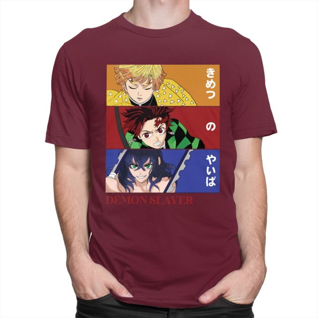 Demon Slayer Manga T-Shirt (6 Farben) Beflockt Erwachsene Männer Frauen Kurze Ärmel