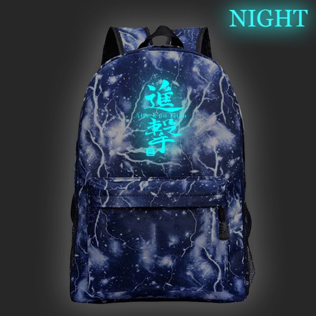 Sac à dos Fluorescent Kanji Attaque des Titans Cartable