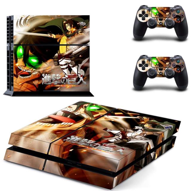 Sticker PS4 "Titan Assaillant &amp; Hansi" Attaque des Titans Autocollant Playstation Console &amp; Manette