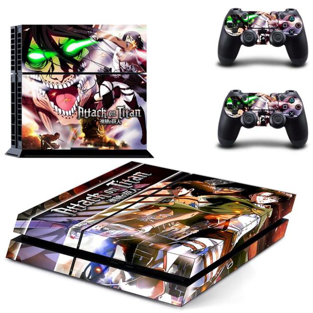 Sticker PS4 "Mikasa &amp; Titan Assaillant" Attaque des Titans Autocollant Playstation Console &amp; Manette