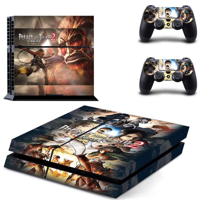 Sticker PS4 Attaque des Titans Saison 2 Autocollant Playstation Console &amp; Manette