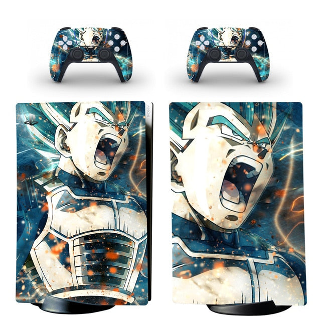 Sticker PS5 "Vegeta Blue" Dragon Ball Autocollant Console & Manette