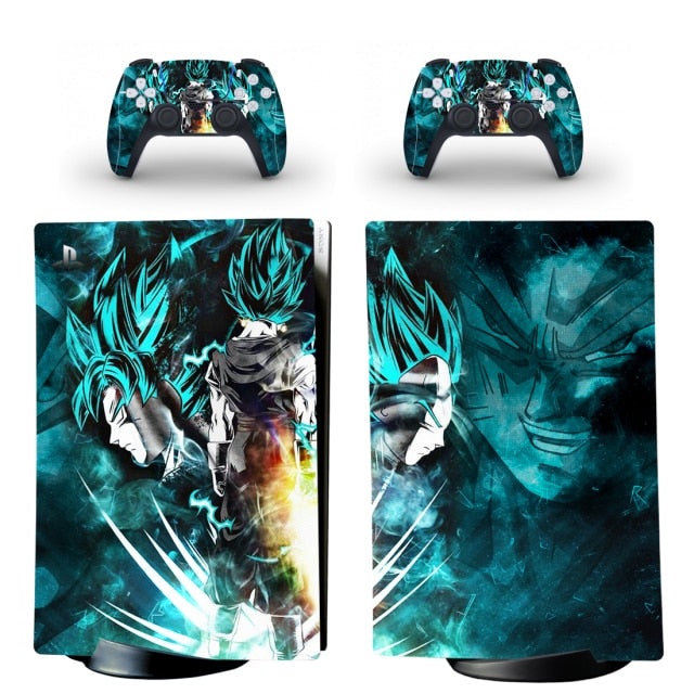 Sticker PS5 "Saiyans God" Dragon Ball Autocollant Console & Manette