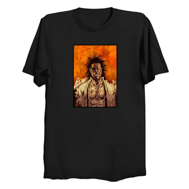 Zaraki Manga Bleach Flocked T-Shirt für Erwachsene, Herren und Damen, kurzärmelig