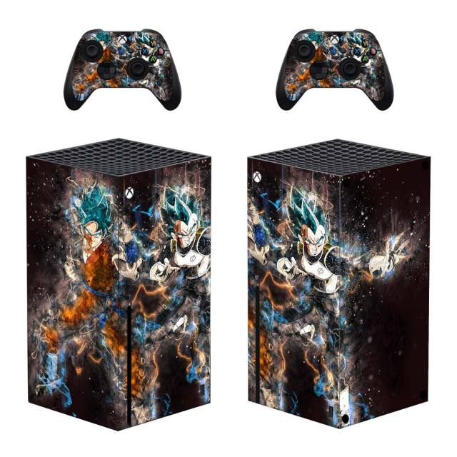 Sticker Xbox Series X Goku &amp; Vegeta Bleu