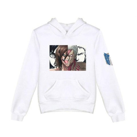 Pull Enfant Eren vs Reiner Attaque des Titans blanc