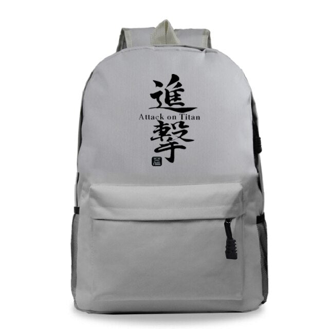 Mochila escolar Attack on Titan Kanji