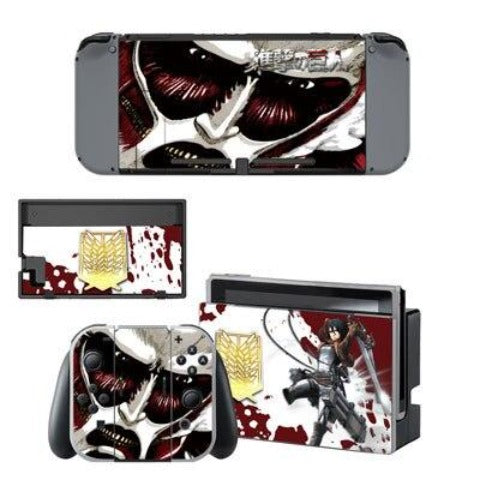 Nintendo Switch Aufkleber "Mikasa vs Colossal Titan" Attack on Titan Konsole &amp; Controller Aufkleber