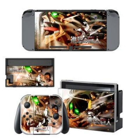 Nintendo Switch Aufkleber "Titan Assailant &amp;amp; Hange" Attack on Titan Konsole &amp;amp; Controller Aufkleber