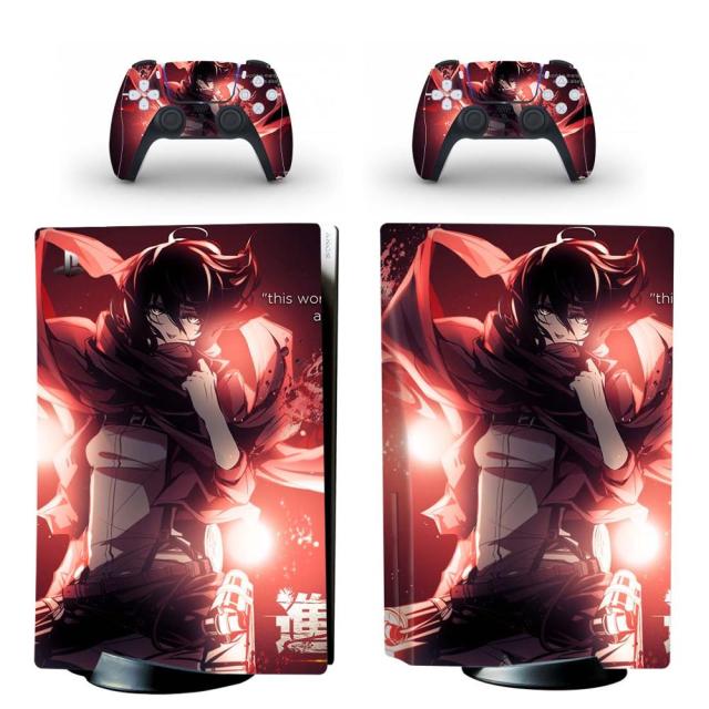 Sticker PS5 "Mikasa Ackerman" Attaque Des Titans Autocollant Console & Manette