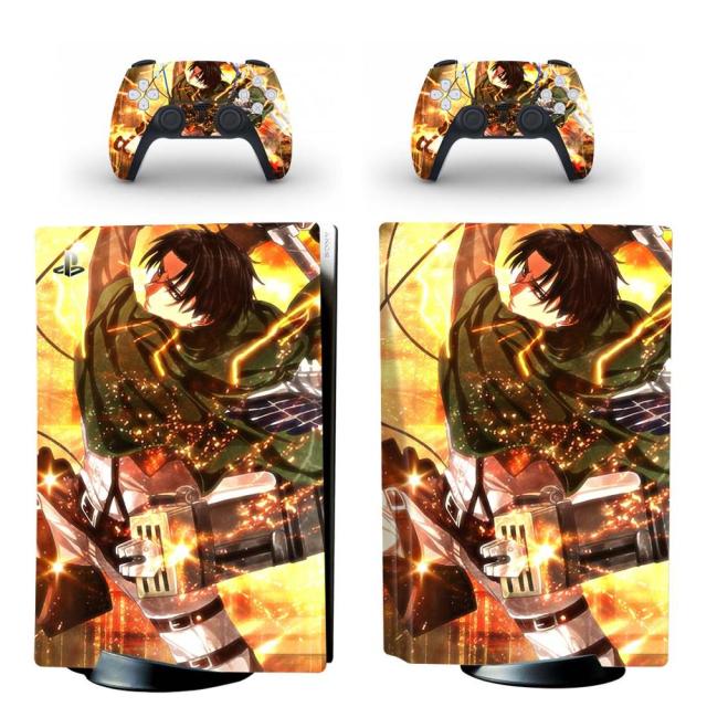 Adesivo PS5 "Levi Ackerman" Attacco su Titan Console e adesivo controller
