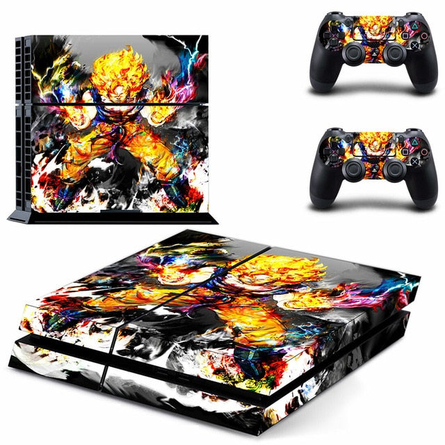Sticker PS4 "Goku Super Saiyan" Dragon Ball Z Autocollant Playstation Console &amp; Manette