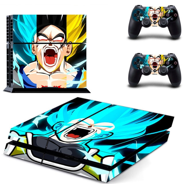 Sticker PS4 "Goku &amp; Vegeta Transformations" Dragon Ball Z Autocollant Playstation Console &amp; Manette