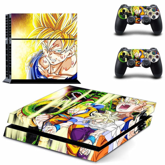 Sticker PS4 "Super Saiyan" Dragon Ball Z Autocollant Playstation Console & Manette