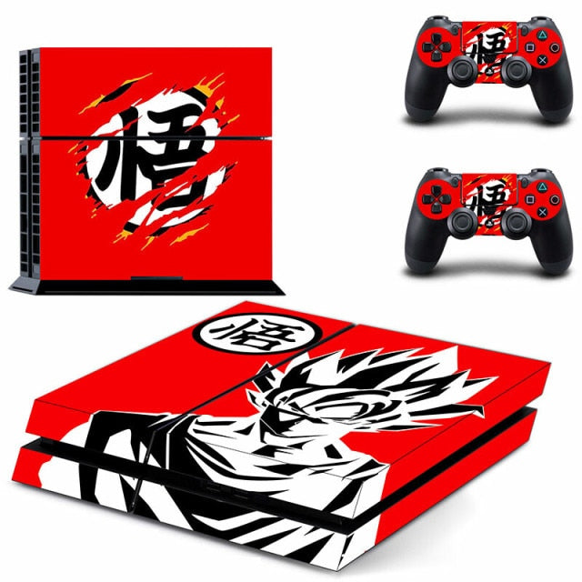Sticker PS4 "Kanji" Dragon Ball Z Autocollant Playstation Console & Manette