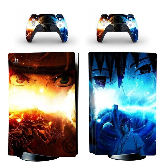 PS5 Aufkleber "Naruto &amp;amp; Sasuke" Konsole &amp;amp; Controller