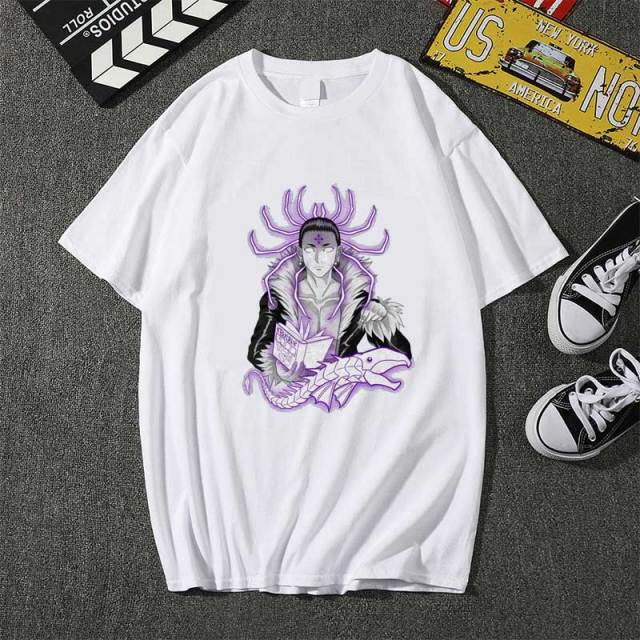 T-Shirt Manga Hunter X Hunter Chrollo Lucilfer Floqué Adulte Homme Femme Courtes Manches