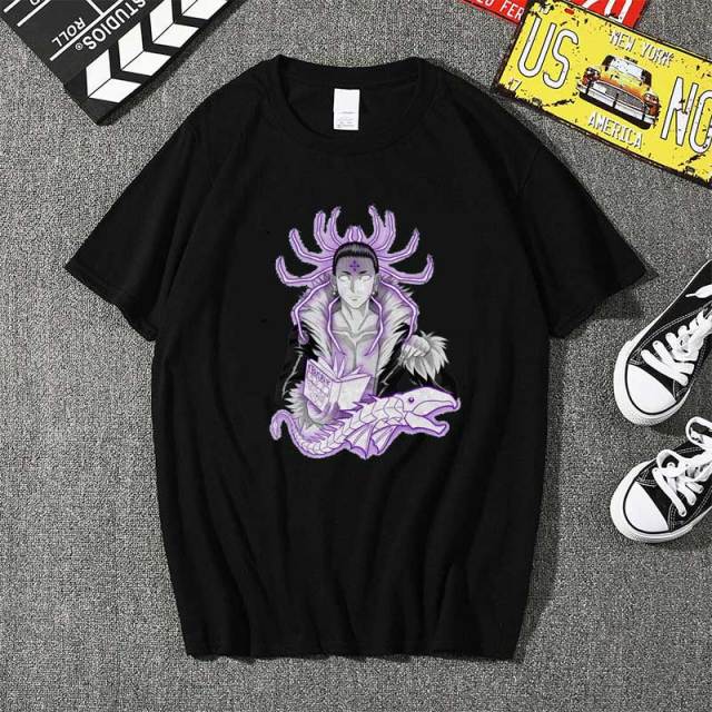 T-Shirt Manga Hunter X Hunter Chrollo Lucilfer Floqué Adulte Homme Femme Courtes Manches