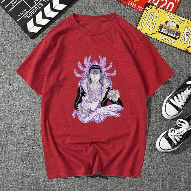 T-Shirt Manga Hunter X Hunter Chrollo Lucilfer Floqué Adulte Homme Femme Courtes Manches