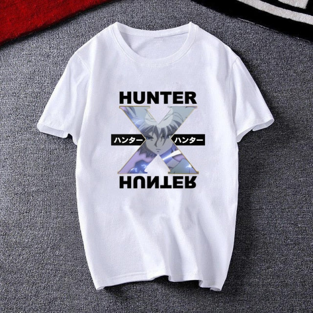 Hunter x Hunter Manga T-Shirt Weiß Beflockt Erwachsene Männer Frauen Kurze Ärmel