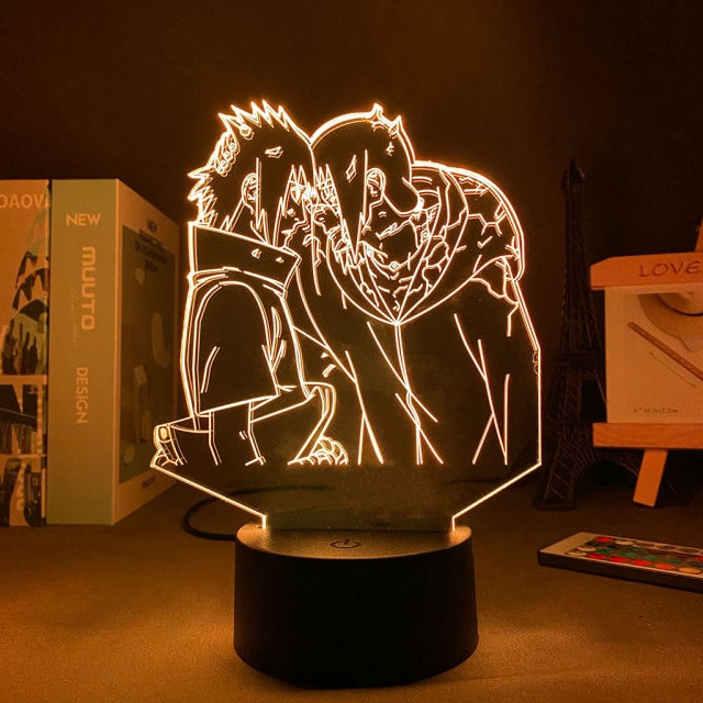 Sasuke &amp;amp; Itachi Led Neon Lampe für Nachttisch oder Schreibtisch Dekor Manga Naruto