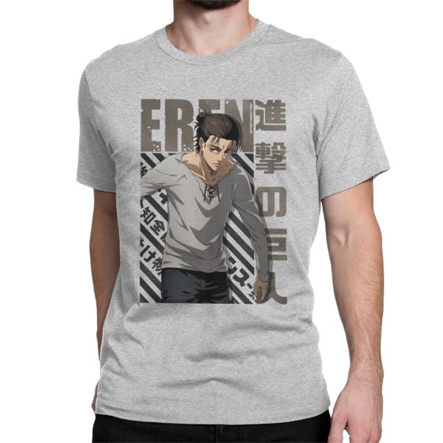 Eren Jaeger Attack on Titan Temporada 4 Flocked Camiseta de manga corta para hombres y mujeres adultos