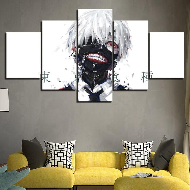 Leinwandbild mit Tokyo Ghoul-Maske
