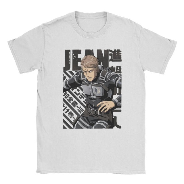 T-shirt Jean Attaque des Titans Floqué Adulte Homme Femme Courtes Manches Manga