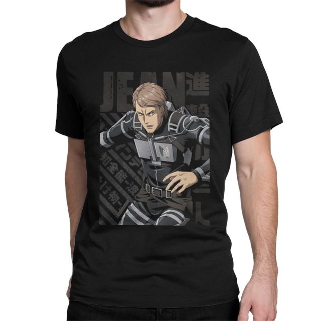 T-shirt Jean Attaque des Titans Floqué Adulte Homme Femme Courtes Manches Manga
