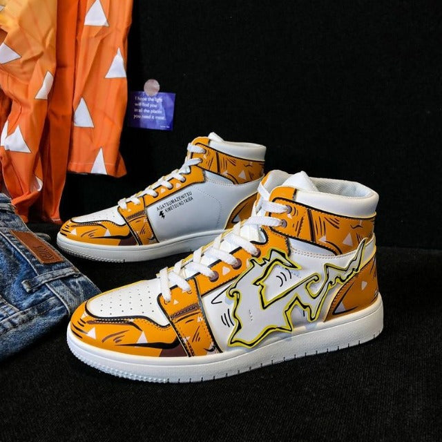 Demon Slayer Zenitsu Geschlossene Sneakers Schuhe Turnschuhe Erwachsene Männer Frauen