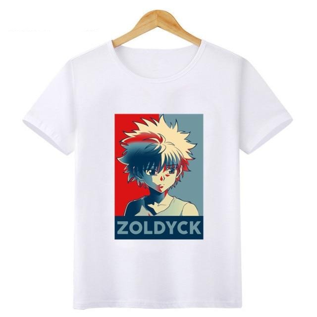 T-shirt Enfant Killua Zoldyck HxH Fille Garçon blanc