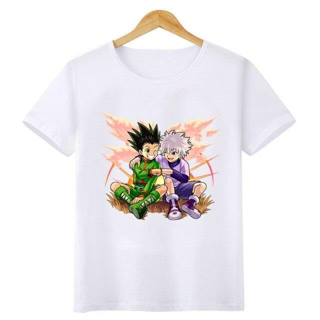 T-shirt Enfant Gon &amp; Kirua HxH Fille Garçon BLANC
