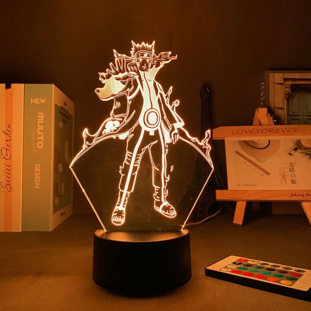 Lámpara de neón LED 3D de Naruto para decoración manga de cabecera u oficina