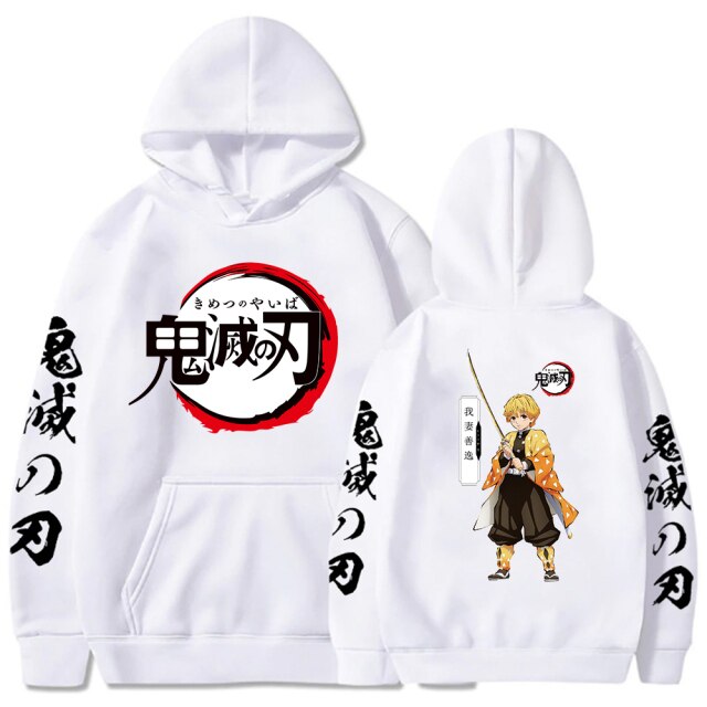 Manga Demon Slayer Zenitsu Felpa con cappuccio Adulto Uomo Donna Maniche lunghe