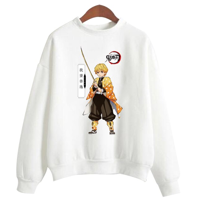 Pull Manga Demon Slayer Zenitsu Adulte Homme Femme Longues Manches
