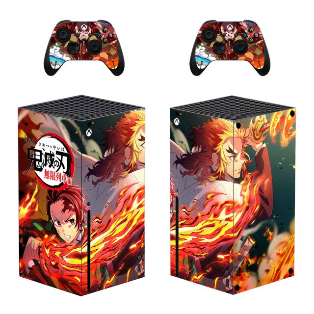 Sticker XboX Demon Slayer "Tanjiro & Kyōjurō" Autocollant Console & Manette