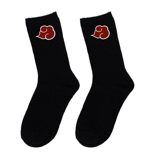 Chaussettes Nuage Rouge Manga Naruto Akatsuki Hautes Originales Homme Femme Adulte