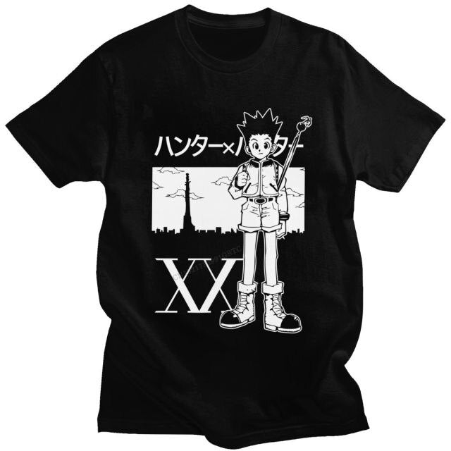 T-shirt Gon Manga Hxh Floqué Adulte Homme Femme Courtes Manches