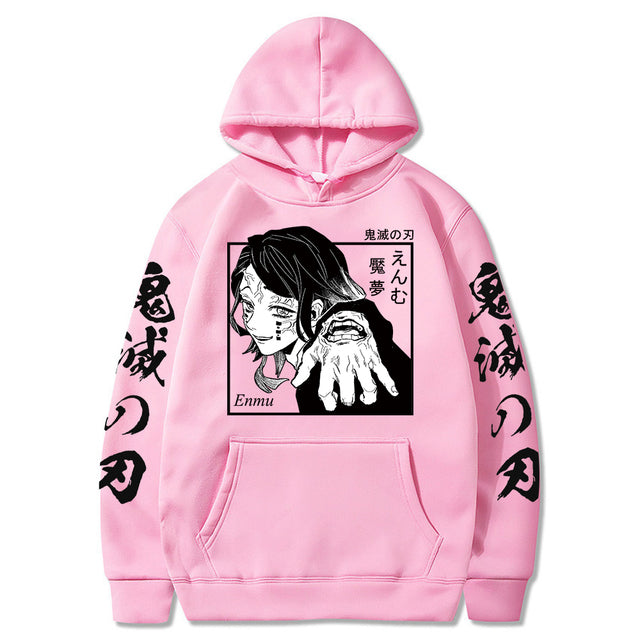 Sweat à Capuche Demon Slayer Enmu rose