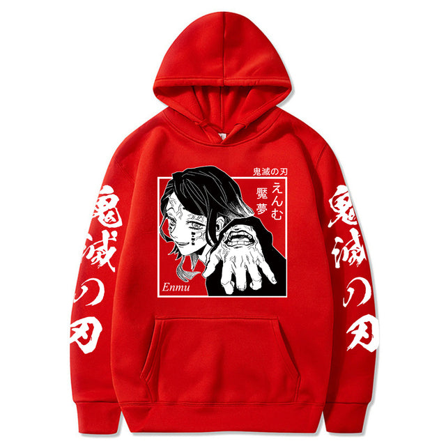 Sweat à Capuche Demon Slayer Enmu Adulte Homme Femme Manches Longues