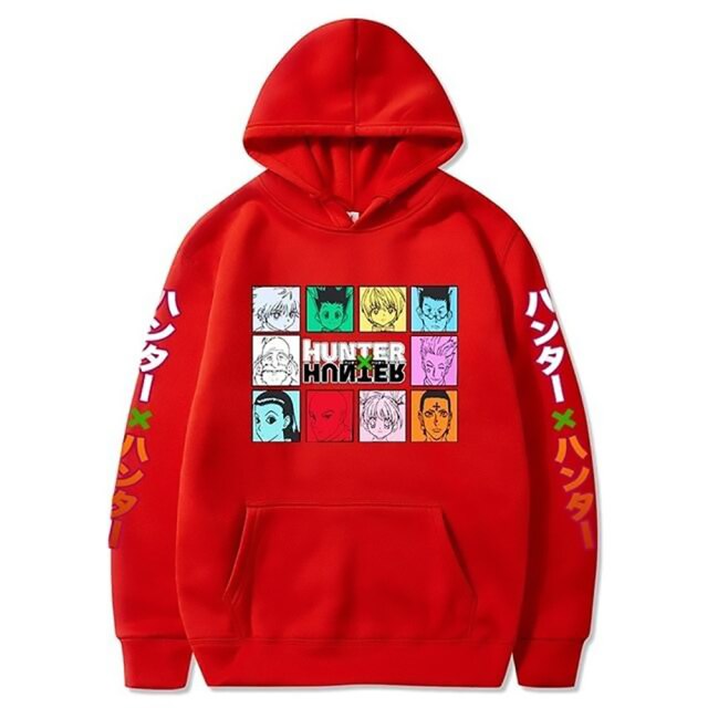 Pull Hxh Personnages Principaux rouge