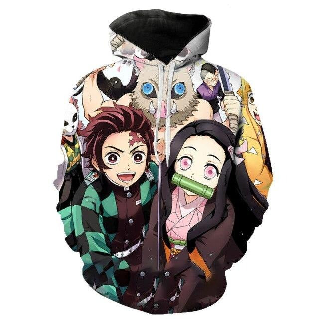 Sweat à Capuche Enfant Demon Slayer Pull Garçon Fille