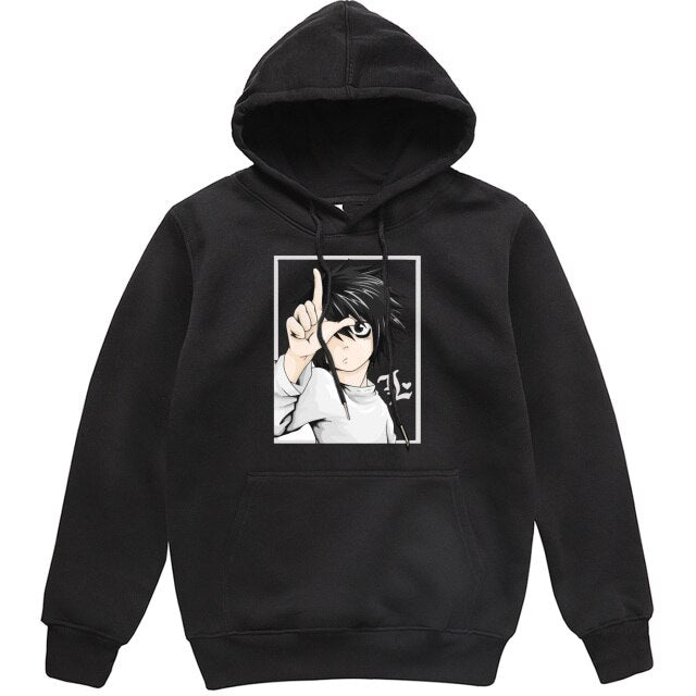 Sweat L Manga Death Note A Capuche Adulte Homme Femme Longues Manches noir
