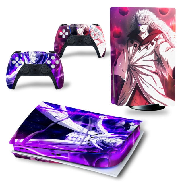 Pegatina PS5 "Madara y Obito" Consola y mando Naruto
