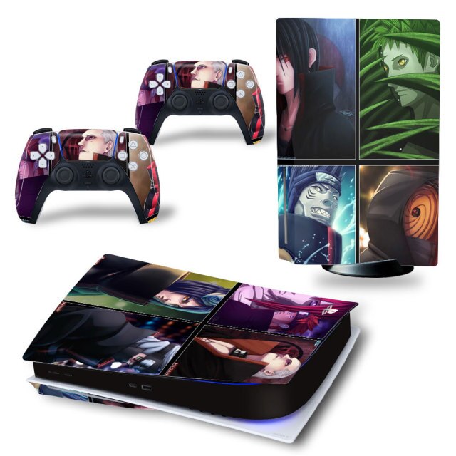 Pegatina PS5 "Organización Akatsuki" Consola y mando Naruto