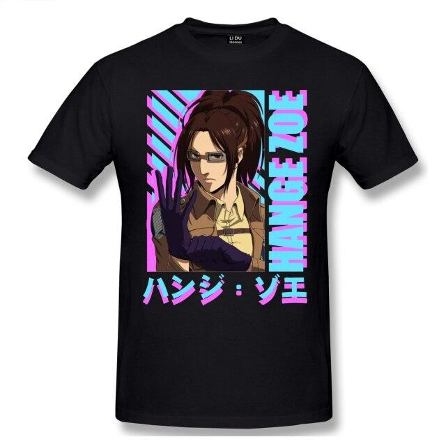 T-shirt Hange Zoe Attaque des Titans Floqué Adulte Homme Femme Courtes Manches Manga