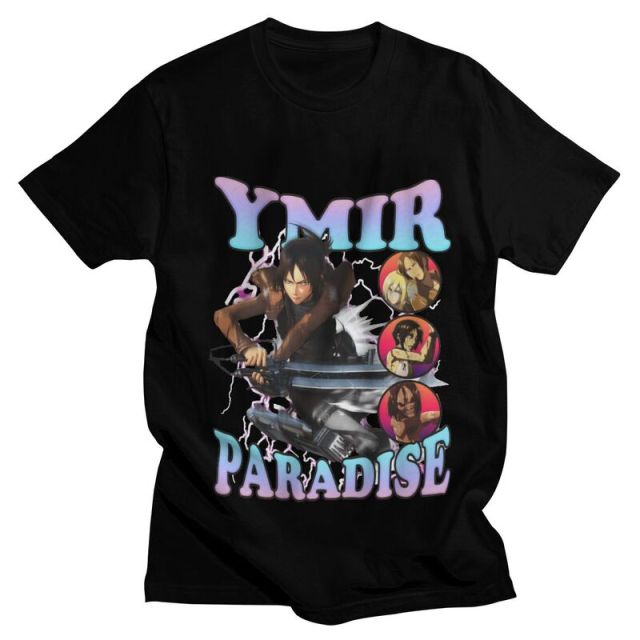 Ymir Attack on Titan Beflocktes T-Shirt Erwachsene Männer Frauen Kurzarm Manga