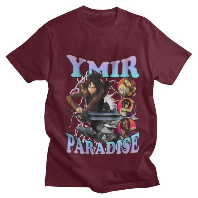 Ymir Attack on Titan Beflocktes T-Shirt Erwachsene Männer Frauen Kurzarm Manga