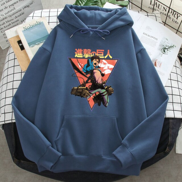 Hoodie Eren Jäger Attaque Des Titans bleu